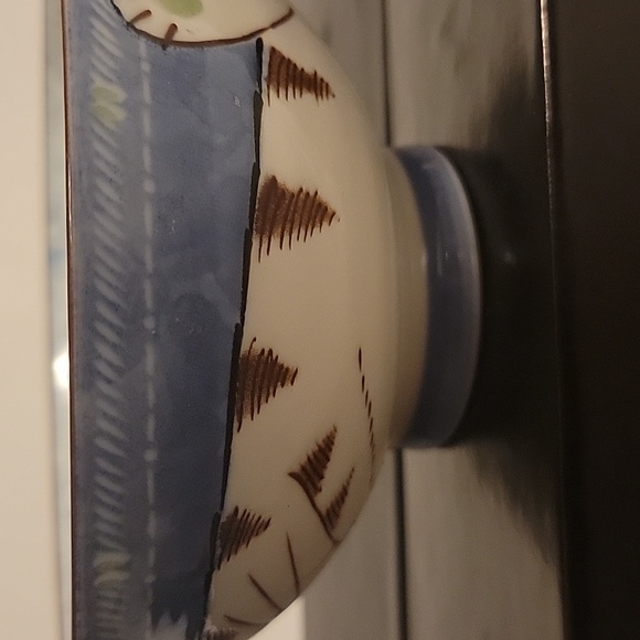 Happy Cat Fat Cat Kitten Rice or Noodle Bowl Japan Blue Brown - Picture 4 of 9